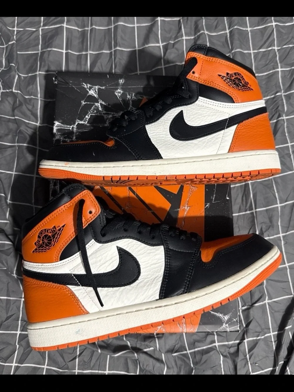 Nike Men’s Black and Orange High-Top Sneakers